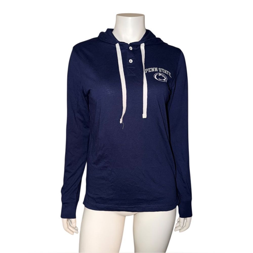 Rivalry Threads Men's Penn State Hooded T-Shirt Long Sleeve Navy Blue Small NWOT